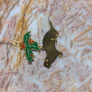 Ferret Badger with holly Ornament